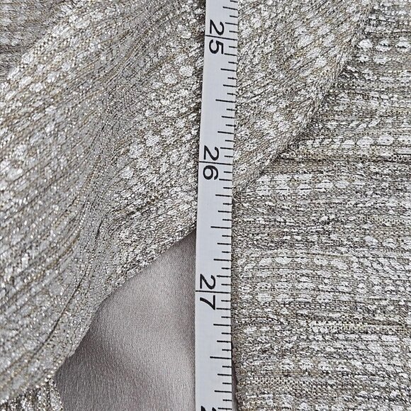 Jonathan Simkhai Plisse Metallic Bustier Ruffle Dress Silver Women’s Size 10 - Picture 15 of 16